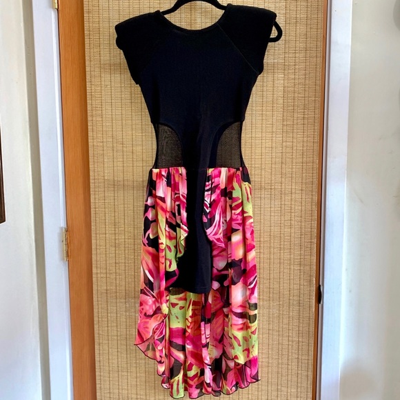 Renée London LF Bodycon Capsleeve Hi-Lo Mini Dress - Picture 1 of 15
